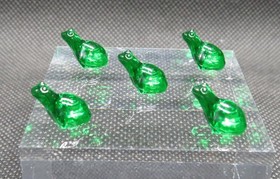 LEGO RARE TRANSLUCENT GREEN FROG LOT x5 Trans Green Frog Minifigs 4480 Star Wars