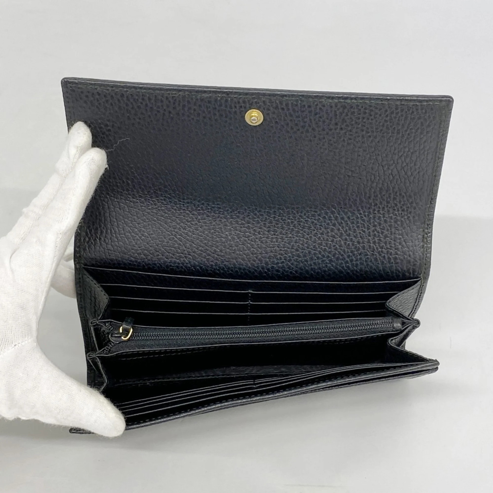 Gucci GG Marmont Long Wallet 456116 Leather Black Women's GZl1fci1 thumbnail 3
