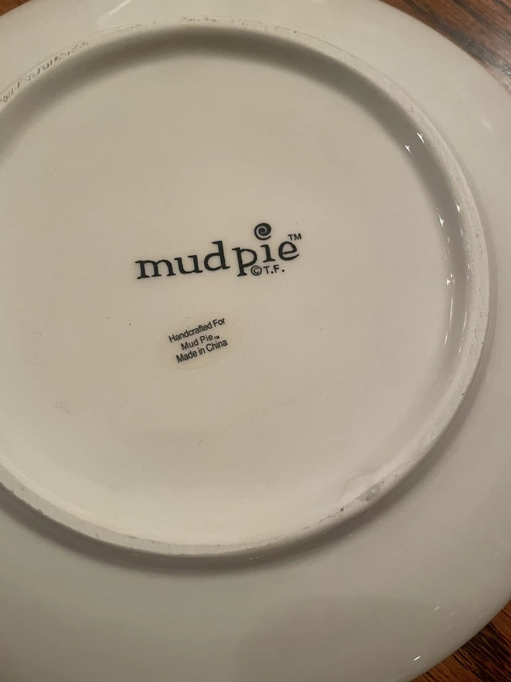 "Juego de 2 platos de postre de reno de pastel de barro de 6"" de diámetro cometa y bailarín" Foto 3 de 4