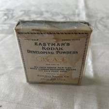 Vtg EASTMAN KODAK Developing Powder Box w/ Powders - 3-1/2" A-4 New Rare  