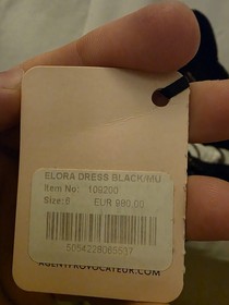 Agent Provocateur Elora Dress Black Floral UK 6 New With Tags