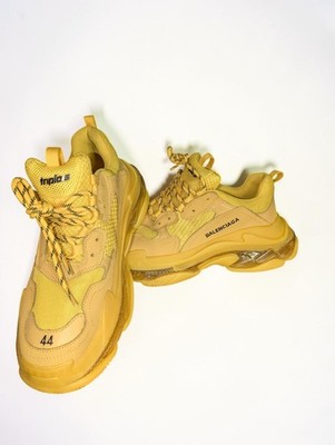 Yellow Balenciaga Triple S Chunky Men's Sneakers Clear Sole, Size 44, No Box