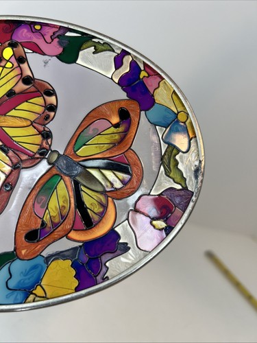 Butterfly Painted Glass Suncather Window Hangings, Colorful Flower Suncatcher - Picture 9 of 9