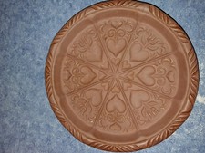 Hartstone Shortbread Mold USA Vintage Heart Tulip Cookie Mold Stoneware 10" 