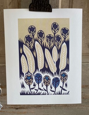 Petra Borner Bluebells Abstract Nordic Floral Art Print New Modern Scandinavian