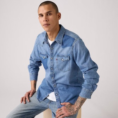 Levi Men Western Standard Fit Long Sleeve Button-Down Shirt
