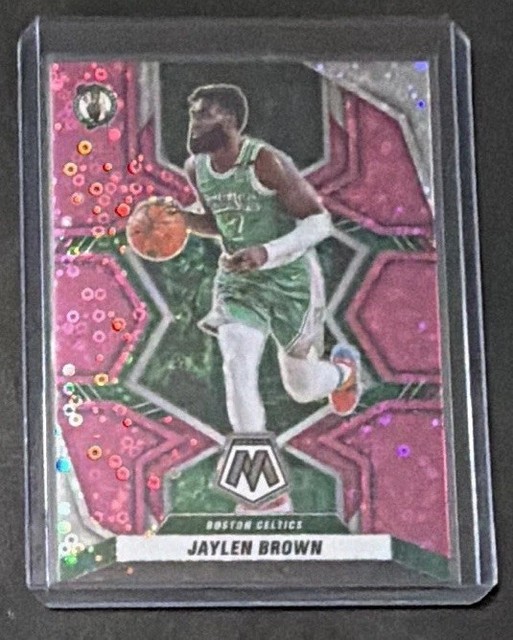 2020-21 Panini Mosaic Jaylen Brown Pink Disco /20 Boston Celtics