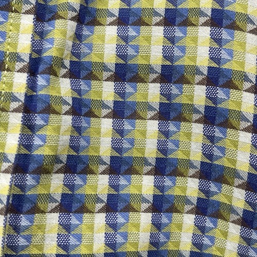 Robert Graham Mens Dress Shirt 2XL Blue Yellow Geometric Colorful Flip Cuff - Foto 24 di 24