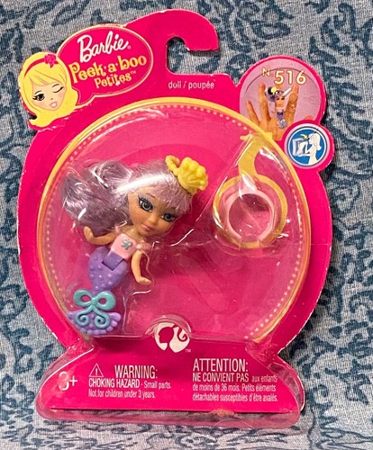 Barbie Peek A Boo Petites ~ Petites Club #516 Purple Mermaid Ring Doll New NIP