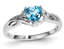 2/3 Carat ctw Natural Swiss Blue Topaz Ring in Sterling Silver