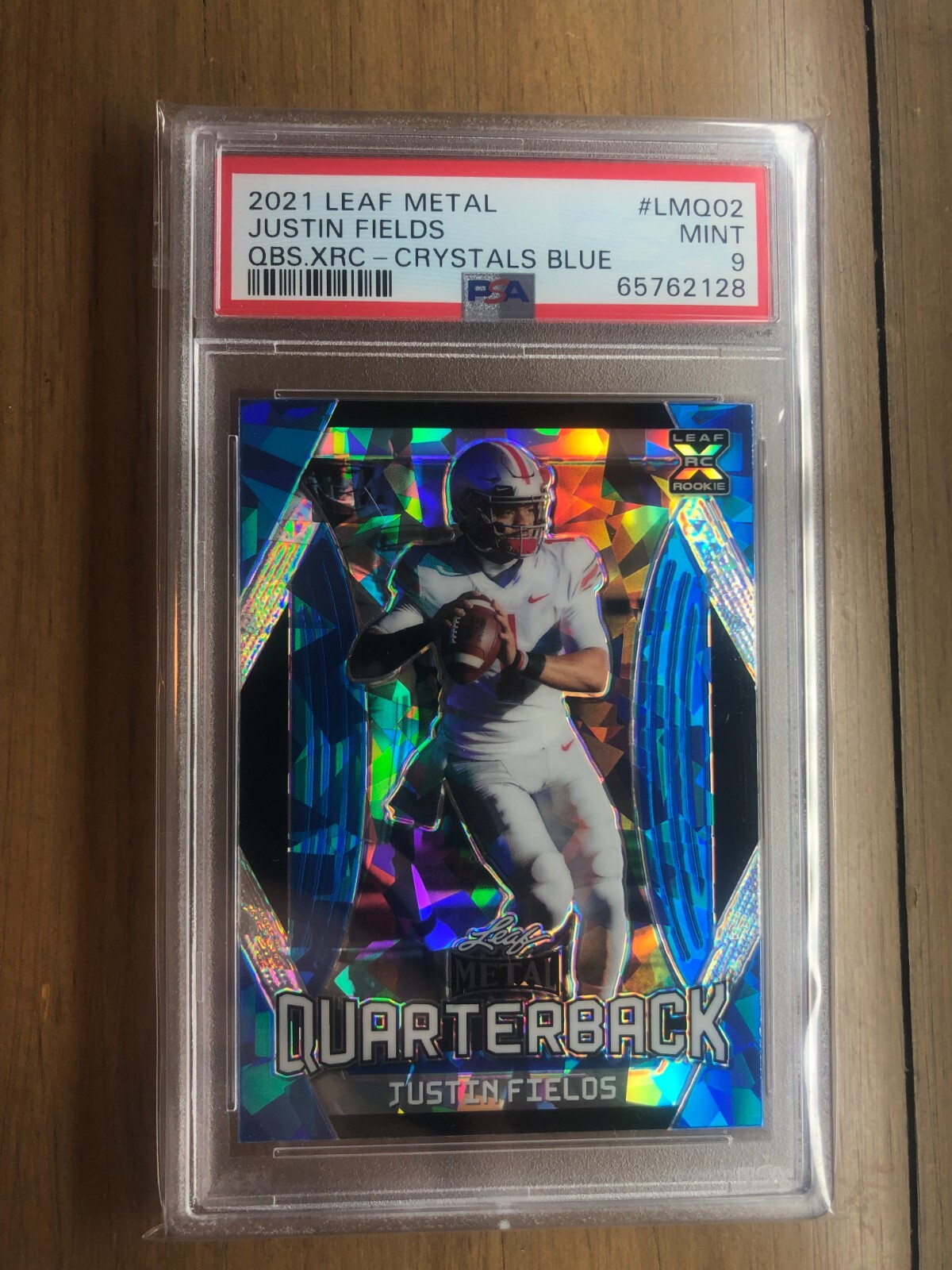 Justin Fields Leaf Metal Quarterbacks Xrc #LMQ02 Blue Crystals