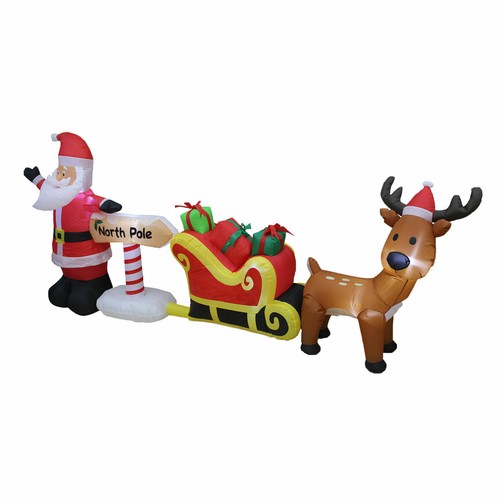 Decoración de césped de Navidad de la escena del Polo Norte inflable de 9 pies - Imagen 2 de 4