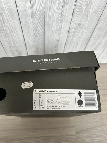 G-Star Raw Loafer Size UK 6 Guardian Women’s Blue Navy Boxed Work Denim Smart - Picture 12 of 12