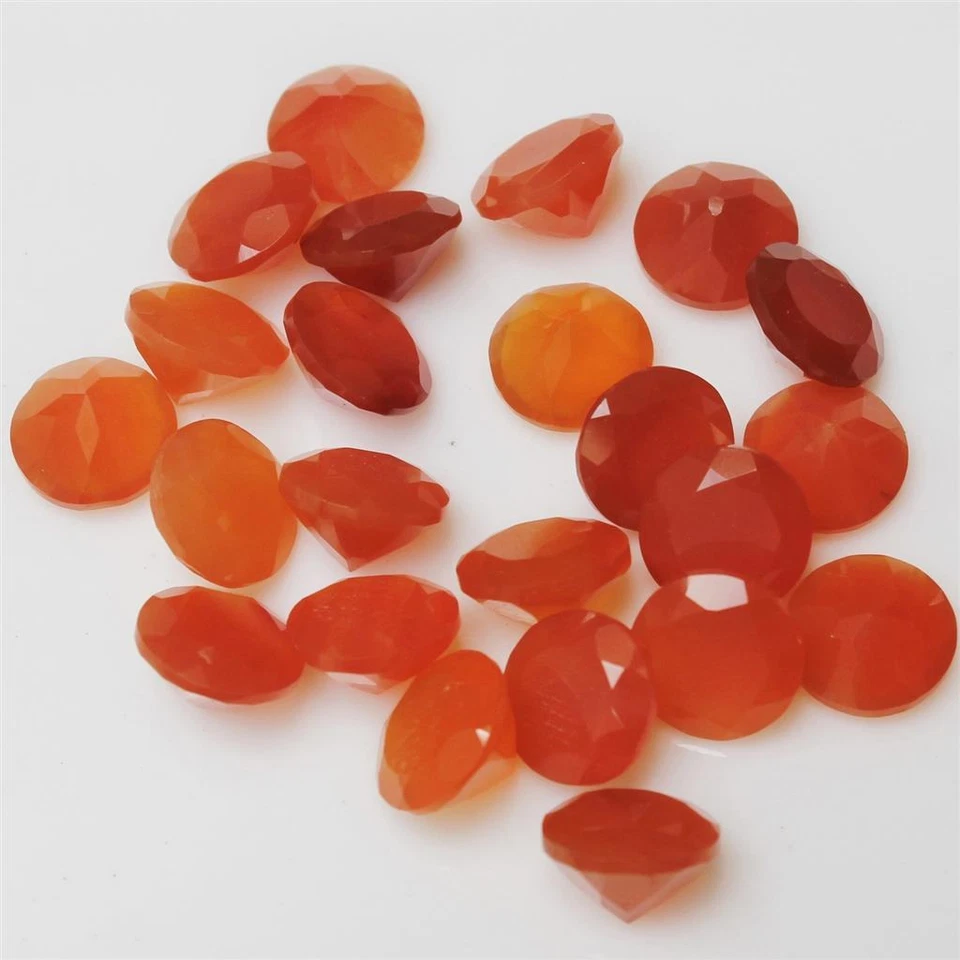 Wholesale Lot of 10mm Round Faceted Natural Carnelian Loose Calibrated Gemstone - Image 2 of 4