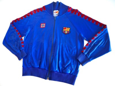 BARCELONA FC 80s 1984/89 Meyba Full Zip Football Jacket XS Vintage
