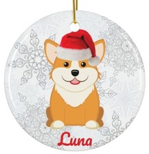 Corgi Ornament Pembroke Welsh Corgi Gift Personalized Mom or Dad Christmas Tree
