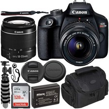 Canon EOS Rebel T100/4000D DSLR Camera with 18-55mm DC III Lens 128GB Bundle