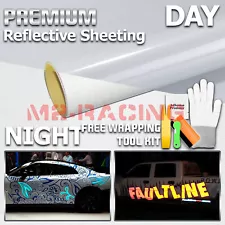 *Reflective White DIY Vinyl Car Wrap Sticker Decal Graphic Sign Adhesive Film