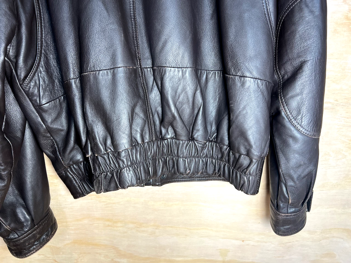 Andrew Marc AM2 Mens Leather Bomber Style Jacket Soft Dark Andrew Marc AM2 Mens Leather Bomber Style Jacket Soft Dark