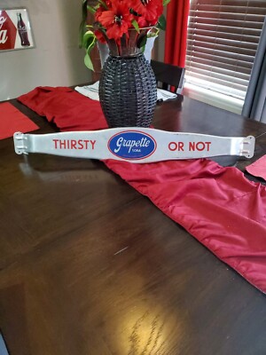 Vintage GRAPETTE GRAPE SODA POP THIRSTY Advertising General Store Door Push SIGN