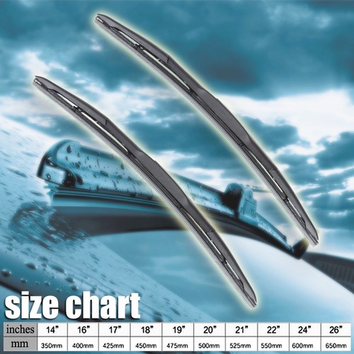Hybrid Windshield Wiper Blades Bracketless J-HOOK OEM QUALITY 17" & 17" - Picture 3 of 3