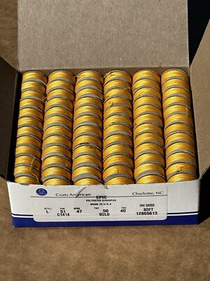 Coats Prewound Bobbins Size L 144pcs Gold Tex40 Epic Poly Corespun B32