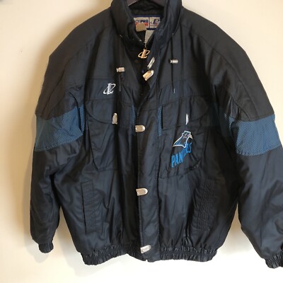 Vintage Carolina Panthers NFL Proline Logo Athletic Winter Puffer Jacket Coat