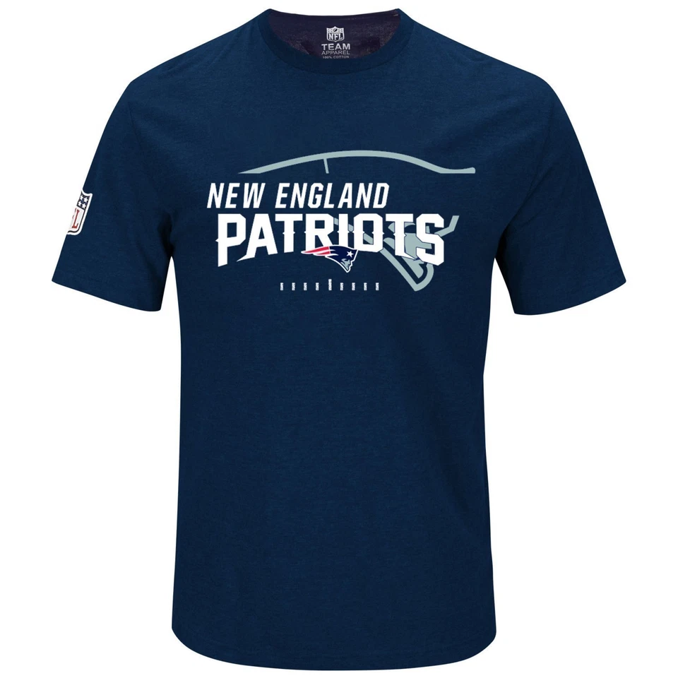 NFL Football New England Patriots T-Shirt Tee Great Value Logo navy