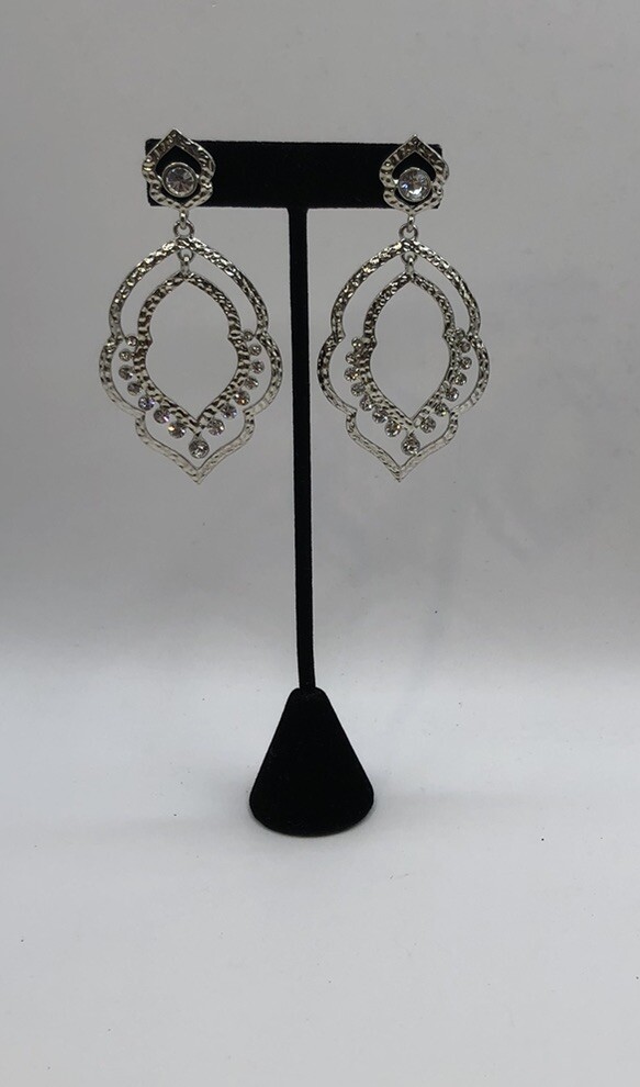 Stunning Dangle Earrings Rhinestone Bollywood Exo… - image 1