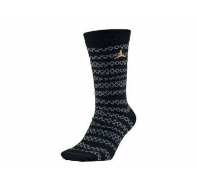 Jordan Retro 10 City Crew Socks UK EUR 38 42 Black Gold 806407 010  UK