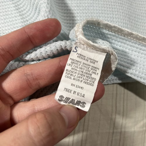 HTF Vintage Sears Duck Blue Waffle Weave Baby Blanket Thermal Swaddle Lovey B1 - Picture 5 of 9