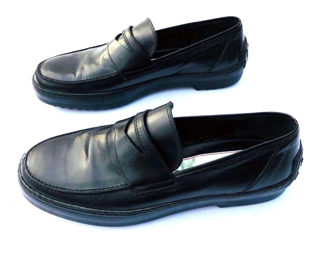 Warren Edwards Vintage Black Men’s Slip On Leather Penny Loafers Warren Edwards Vintage 90s Black Leather Slip On Penny  main image 3