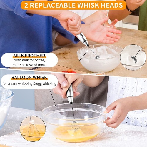 Electric Egg Beater Milk Frother USB Rechargeable Whisk Mixer Egg Beater Foam - Picture 12 of 22