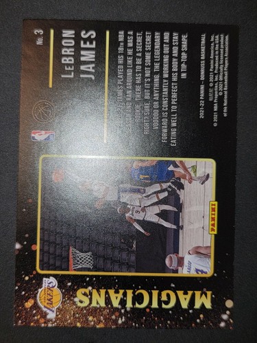 2021-22 Panini Donruss Basketball Lebron James Magicians Card No. 3 Lakers - Picture 2 of 2