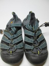 Keen Youth Size 4 Fisherman Sandals Teal Waterproof Drawstring Hook  Loop Logo