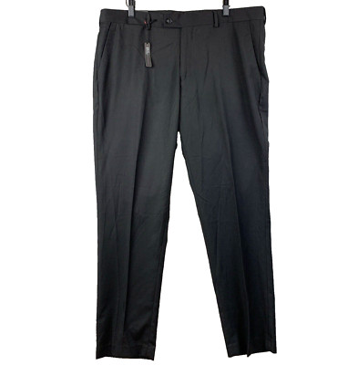 ALBERTO CARDINALI Dress Chino Pants Men's Size 38 x 30 Slim Black Classic Office