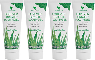 4 Forever Living Bright Toothgel With Aloe Vera NO Fluoride 4.6oz Exp 10/2028!