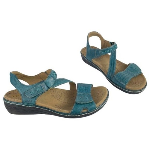 Taos Zenith Sandals Sz 8 Turquoise Teal Leather Strap Comfort Sandals | eBay