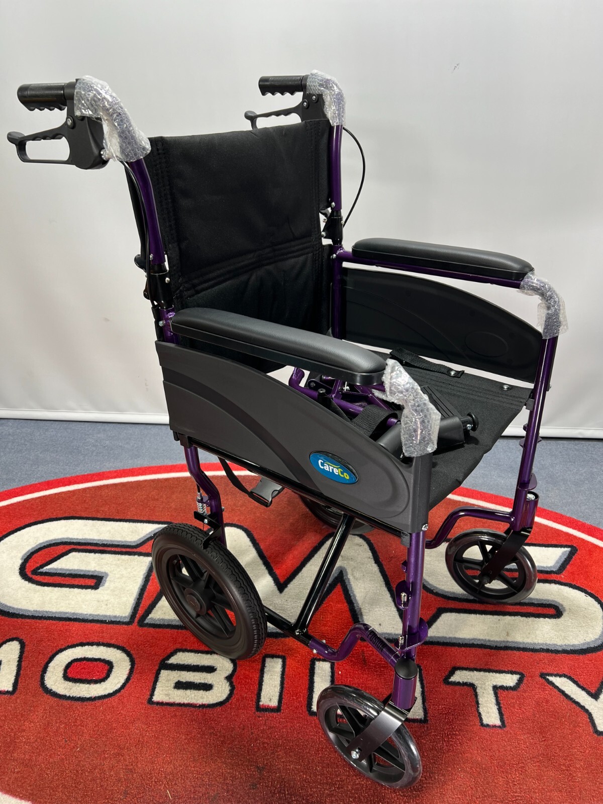 CareCo Fusion Lite Travel Transit Attendant Wheelchair Folding Wheel