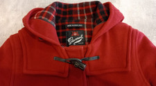 Gloverall Classic Cranberry 34" Slim-fit, Long-length Duffle Coat 433fc 80% Wool