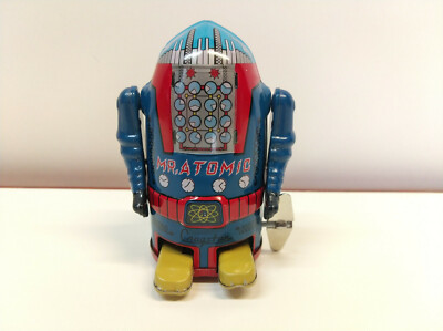 Robot - Robot Marcheur Mécanique En Tôle - Cragstan Mr. Atomic  Ha Ha Toy  Bleu P Image 309561 Grande