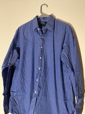 Polo Ralph Lauren Curham Classic Fit Striped Blue Button Up Shirt XL Cotton