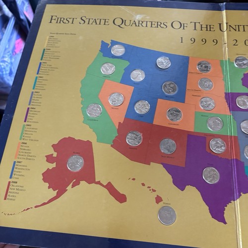 First State Quarters Of The United States Collectors Map 1999-2008 Complete Set - Picture 2 of 8
