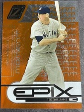 TED WILLIAMS, RED SOX, 2005 DONRUSS ZENITH EPIX ORANGE MOMENT #E-20 SP 062/250 