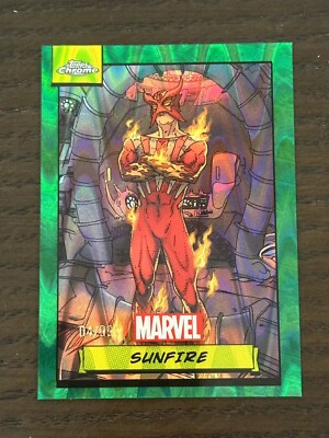 2024 Topps Chrome Marvel Green Raywave Refractor Sunfire /99 #142