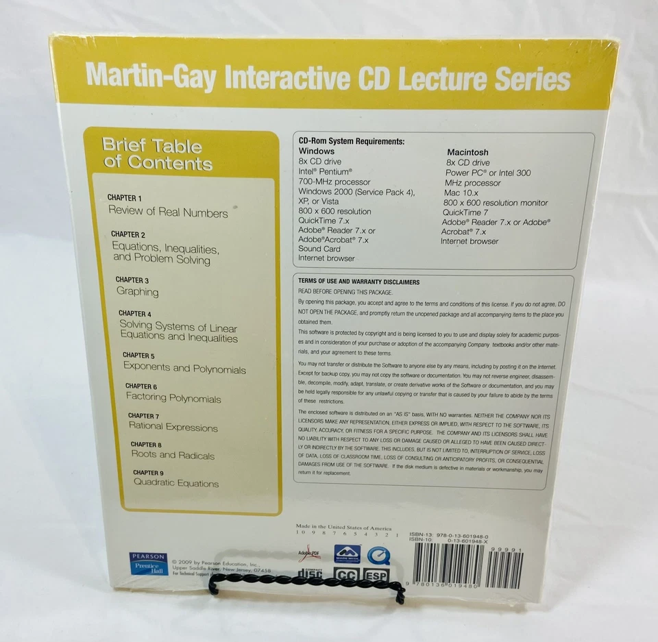 Martin-Gay Interactive Pre-Algebra Fifth Ed CD Lecture Series SEALED Elayn - Image 2 of 4