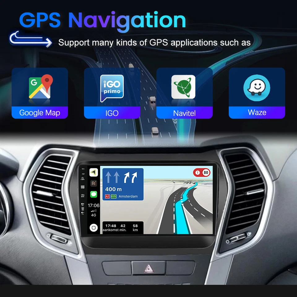 AUTORADIO FÜR Hyundai Santa Fe IX45 2013-2018 CARPLAY ANDROID 15 NAVI GPS BT-5.0 - Bild 4 von 4