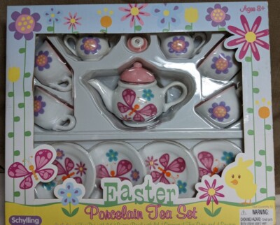 Tea Set Toy  Porcelain  2009 Schylling Eastern 13 Piece  