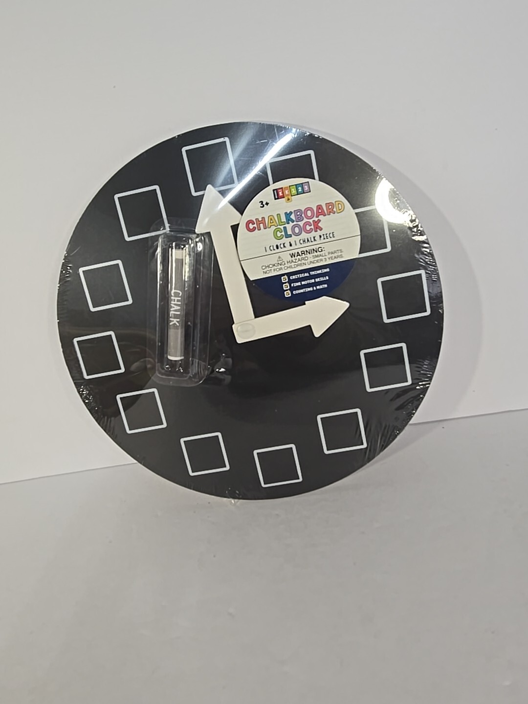 Horizon Chalkboard Learning Clock NEW in Factory Packaging Black