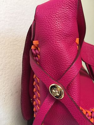 Coach Dakotah Pink Neon Ruby Whiplash F35714 Leather Crossbody